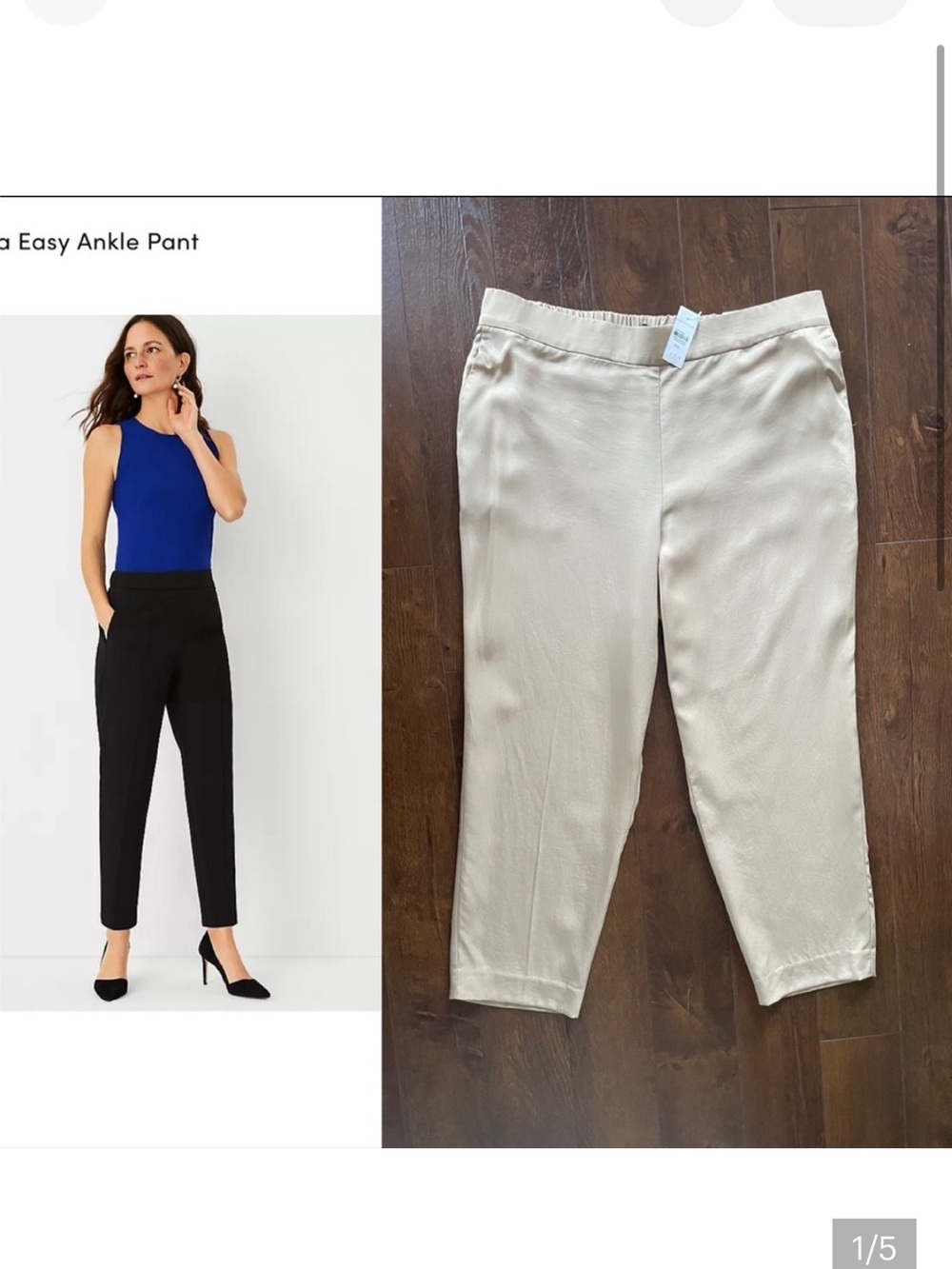 XXL NWT Ann Taylor Plus Size Easy Ankle Pants. Pockets. Stretchy Waist.